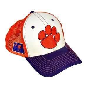 Clemson Tigers Mesh Snapback Hat Cap Paw Orange Purple Embroidered Adjustable